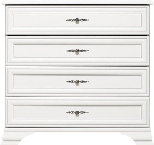 Comoda 4 Sertare Kenza, Alb 94.5 Cm