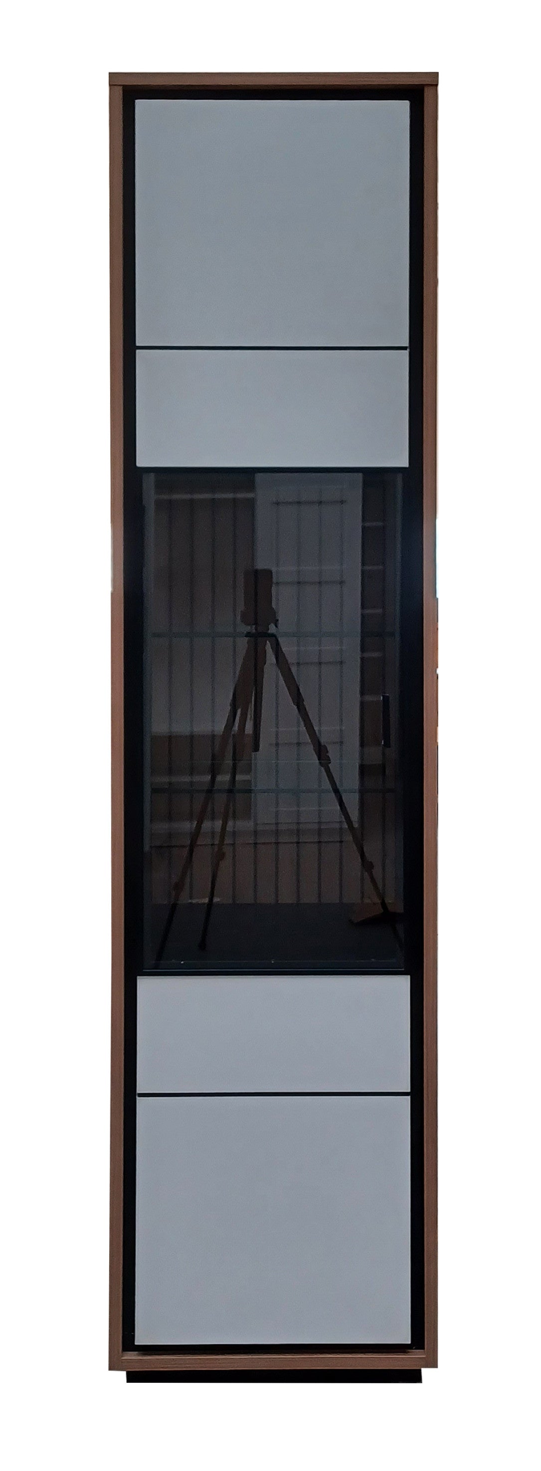 Vitrina Sonata Cu 1 Usa Alb Si Natur, 47 Cm-Resigilat