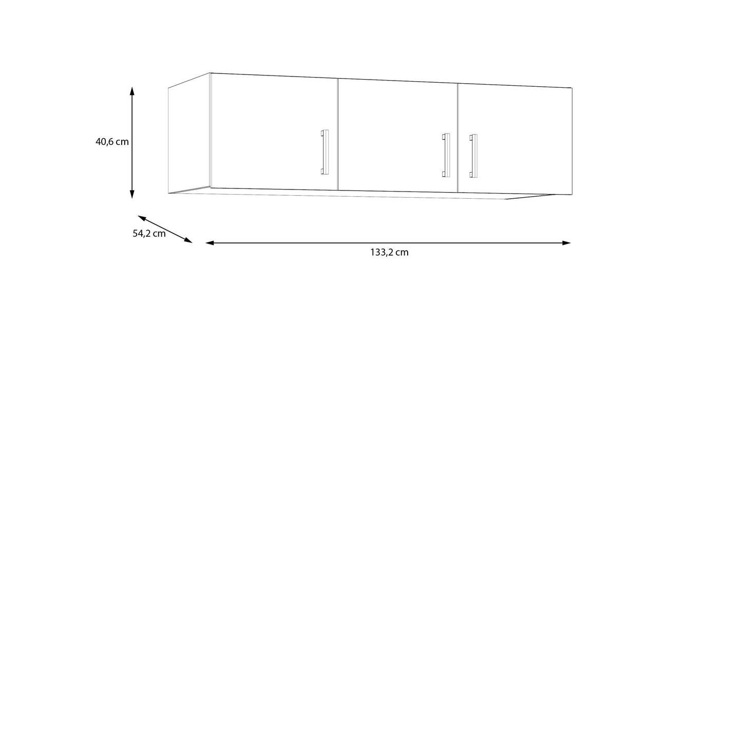 Suprapozabil Ptr Dulap 3 Usi Ecobest 2 Alb, 133.2 Cm