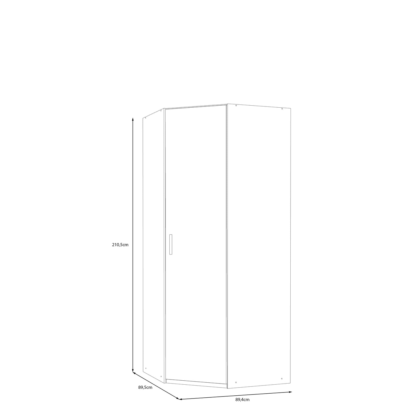 Dulap Colt 1 Usa Ecobest 2 Stejar Mauvella, 89.5 Cm
