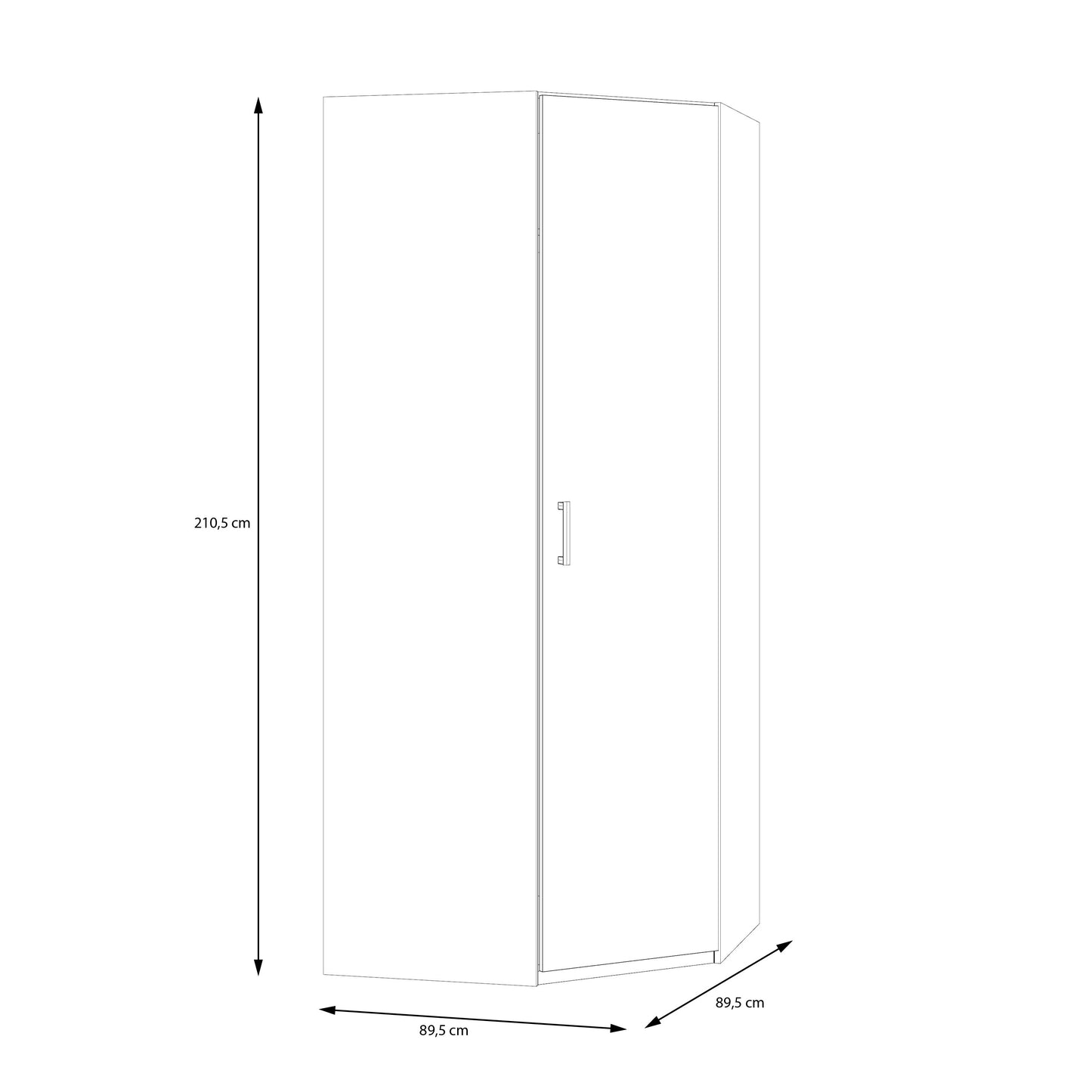 Dulap Colt 1 Usa Ecobest 2 Alb, 89.5 Cm