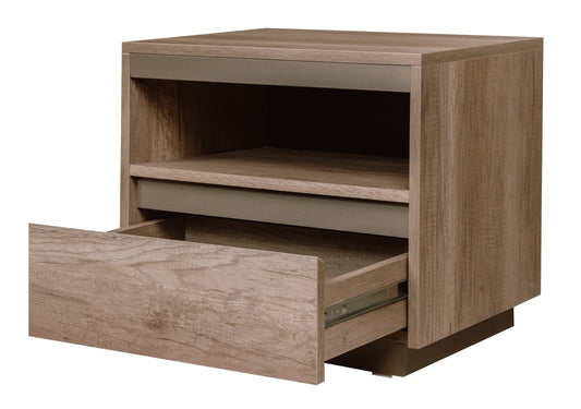 Noptiera Phoenix Cu 1 Sertar, Stejar Antichizat, 58 Cm
