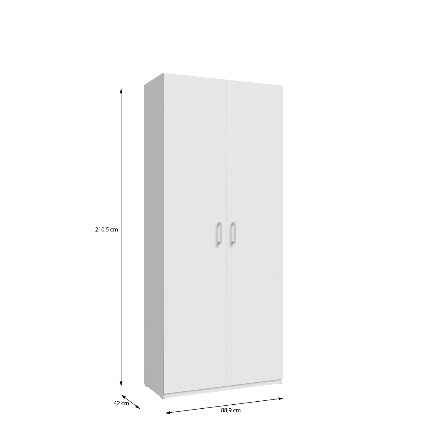 Dulap 2 Usi Harmony Alb, 88.9 Cm