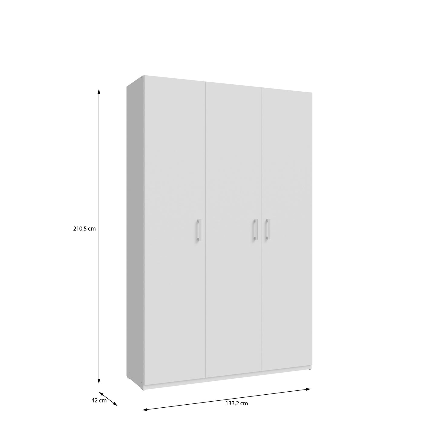 Dulap 3 Usi Harmony Alb, 133.2 Cm