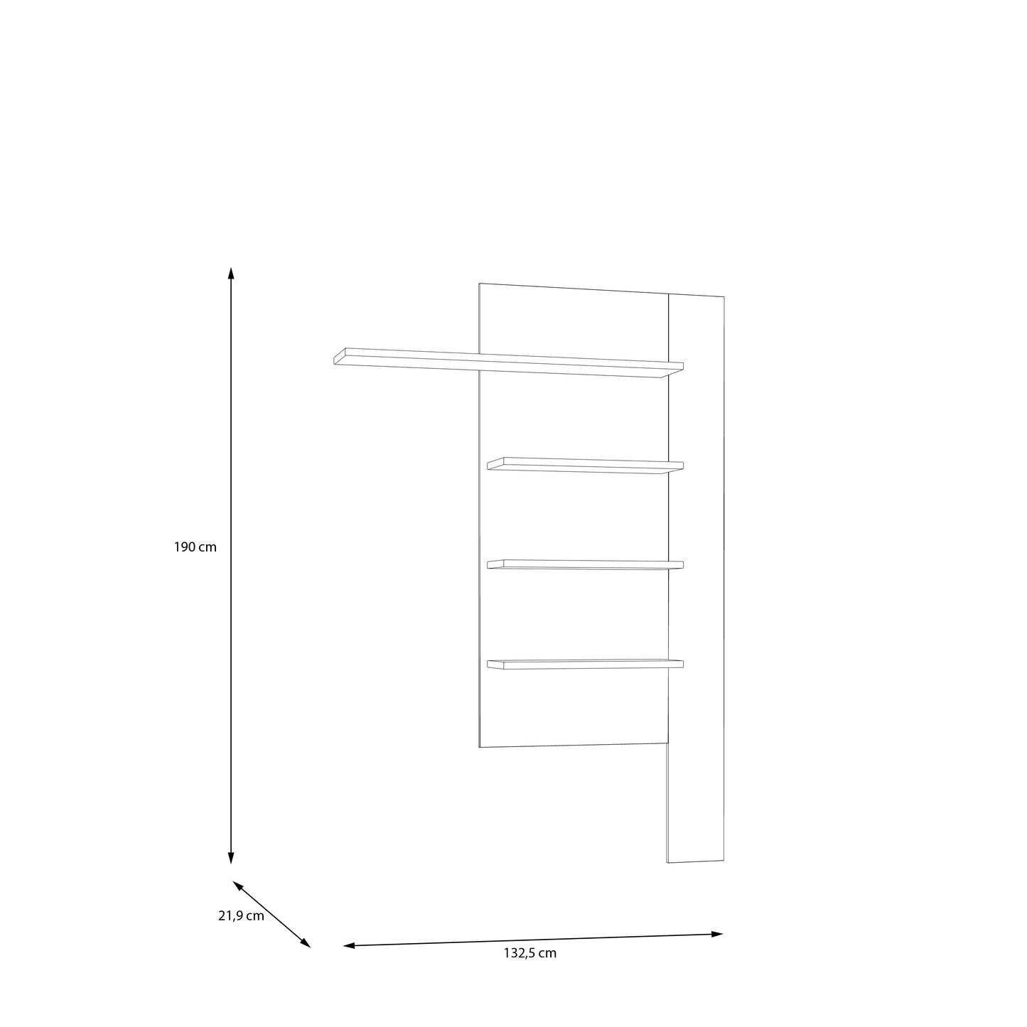 Raft Suspendat Bibliotheque, Nisip Si Stejar Mauvella, 132. 5 Cm