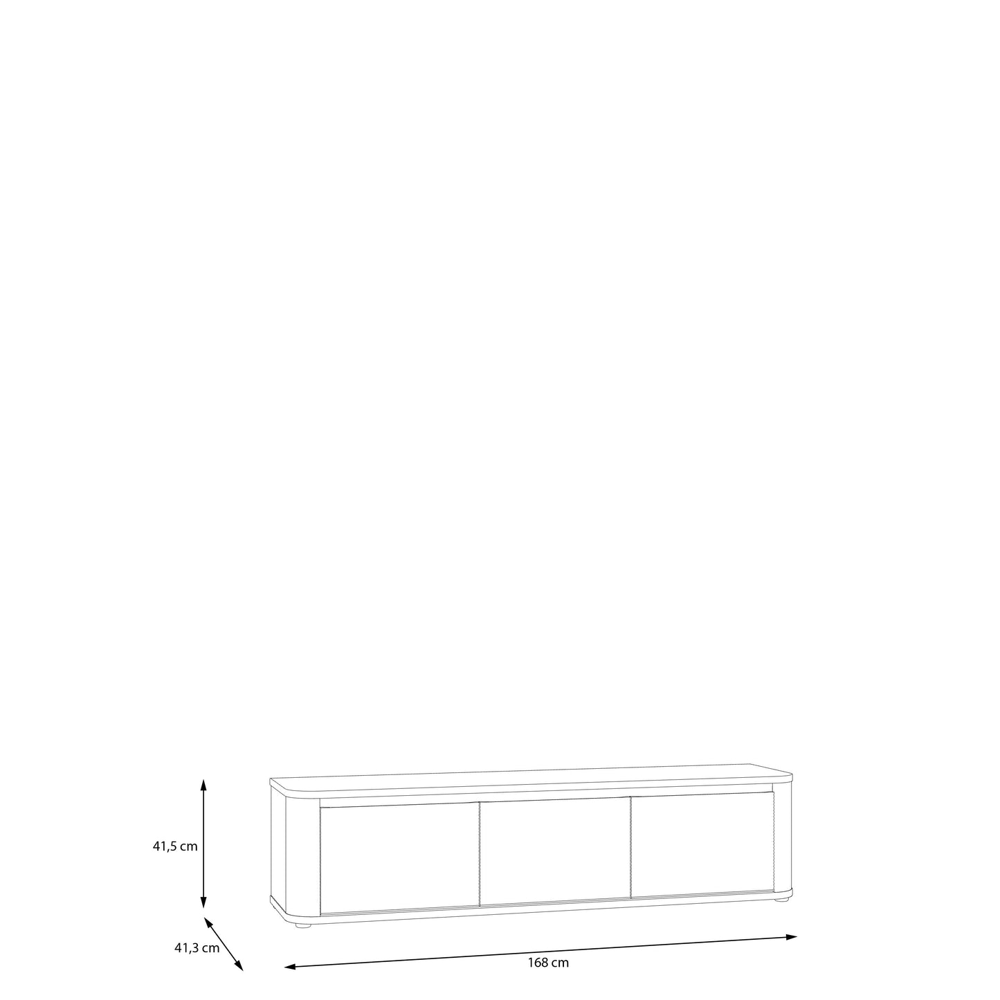 Comoda Tv Mica Bibliotheque, Nisip, 168 Cm