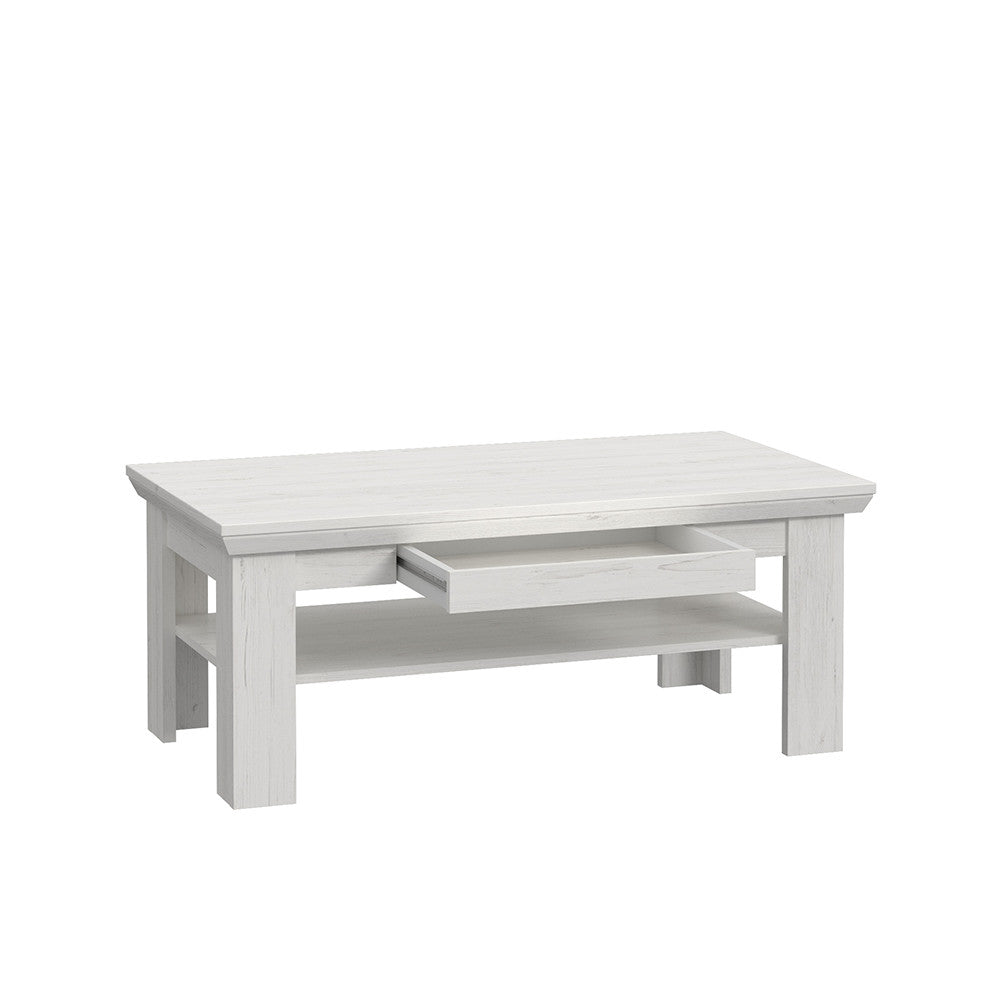 Masa cafea Encanto, Pin Alb, 110 Cm