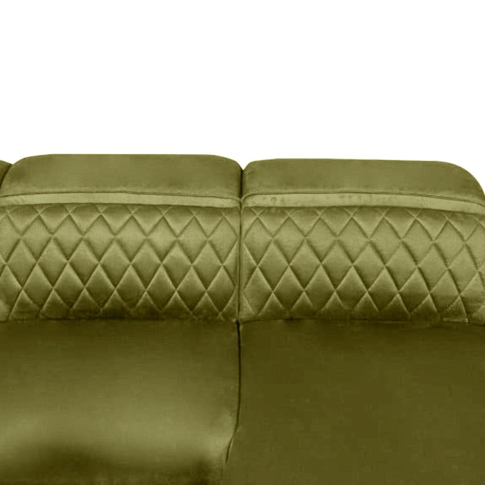 Coltar Extensibil Cu Insula Stanga Tiago, 5 Locuri, Tetiere Reglabile, Verde Olive, 243 Cm