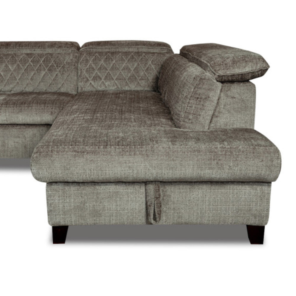Coltar U Extensibil Tiago, Dreapta, Lada Depozitare, 6 Locuri, Tetiere Reglabile, Colonial Si Maro, 330 Cm