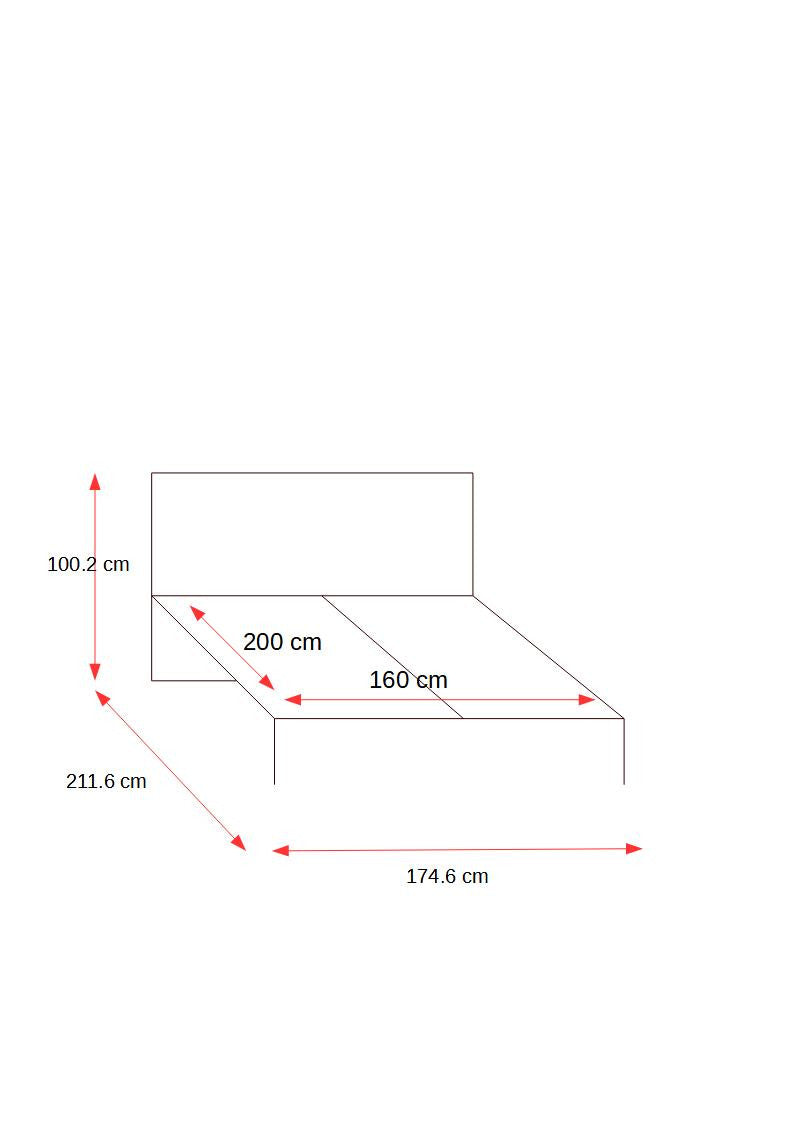 Pat Dormitor Casablanca Loft, Dimensiune Saltea 160 X 200 Cm, Somiera Rabatabila, Gri