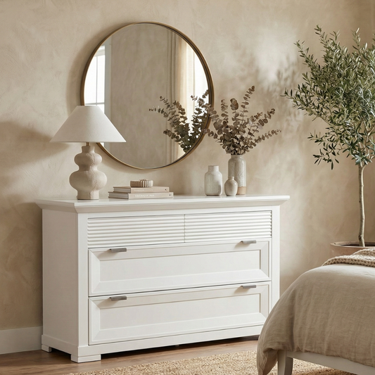 Comoda Cu 4 Sertare Verona Bianco Alb , 125.8 Cm