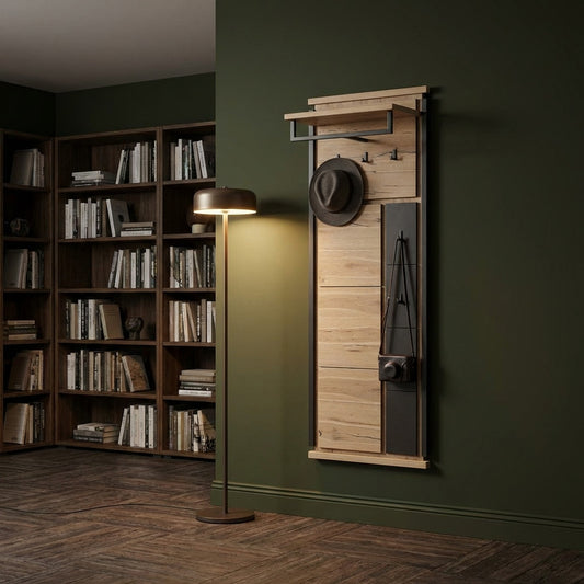 Cuier Reno Smoked Oak, Furnir Din Lemn Masiv 55 Cm