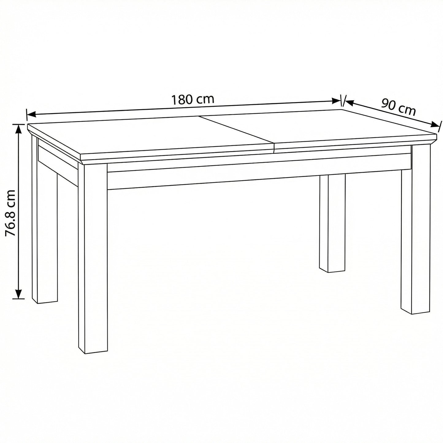 Masa Extensibila Thuxon Alb, Vopsit, Furniruit, 180/235 x 90 x 77 Cm