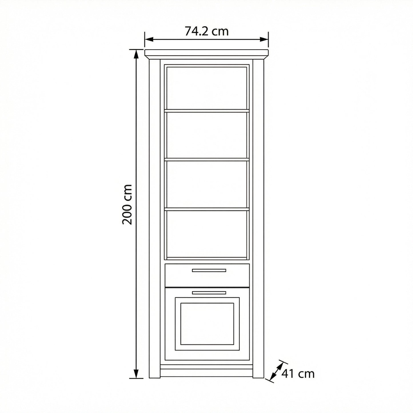 Biblioteca 1 Usa Si 1 Sertar Thuxon Alb, Alb Si Natur, Furniruit 74.2 Cm