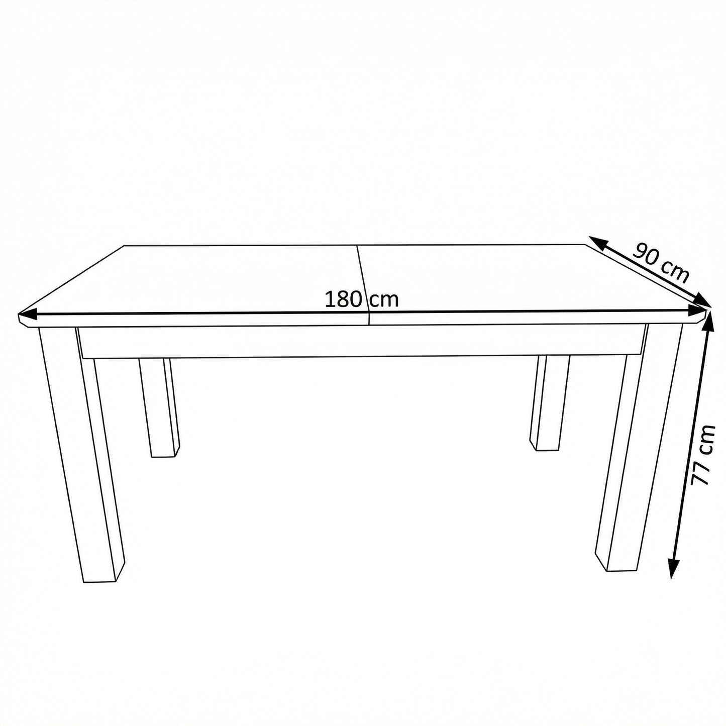 Masa Extensibila Alpina, Vopsit Alb, Furniruit, 180/235 x 90 x 77 Cm