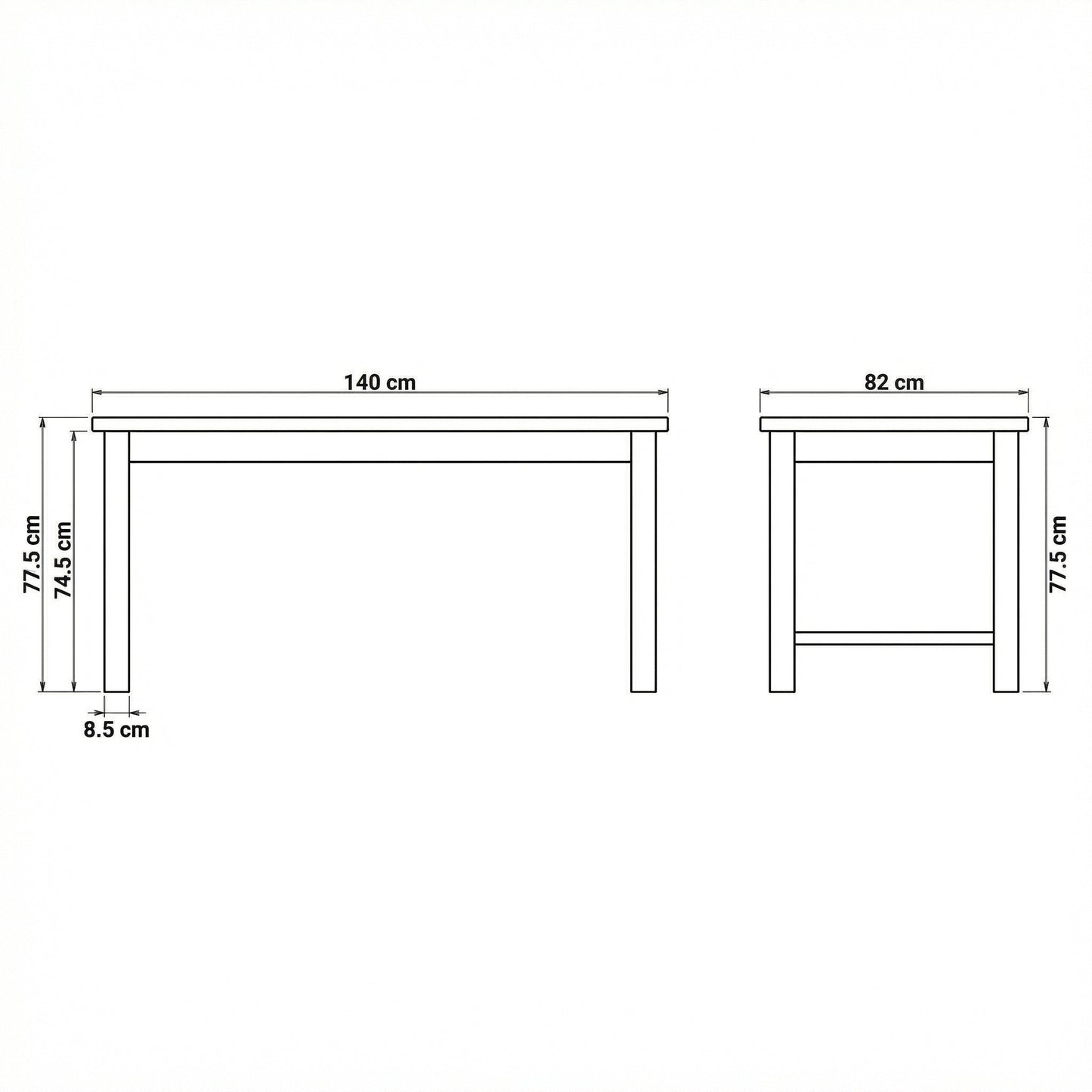 Masa Extensibila Alpina, Vopsit Alb, Furniruit, 140 x 82 x 77 Cm