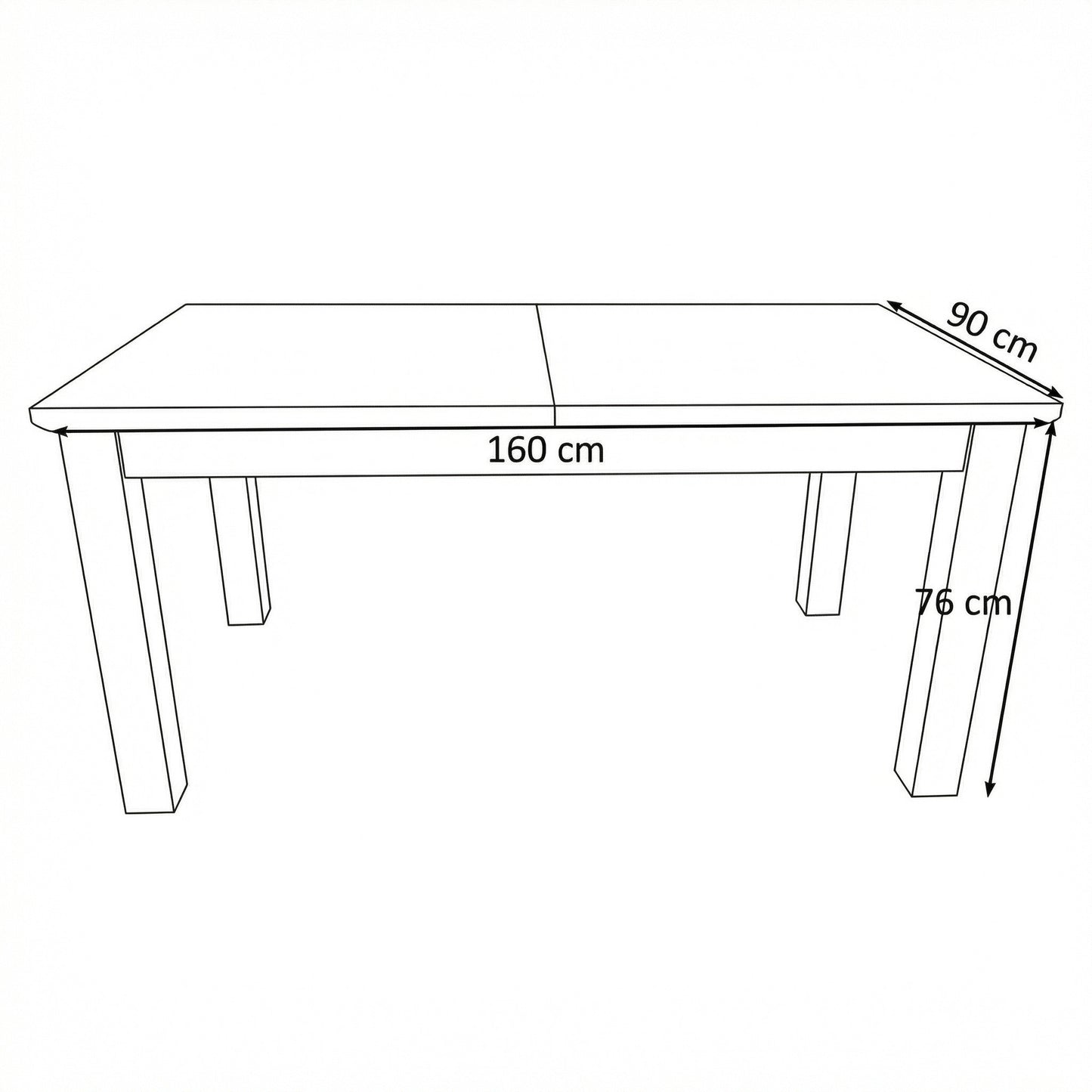 Masa Extensibila Alpina, Vopsit Alb, Furniruit, 160/215 x 90 x 77 Cm