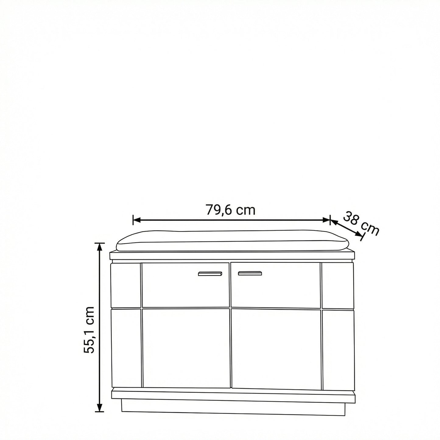 Comoda Hol 2 Usi Zenith, Stejar Furniruit, 79.6 Cm