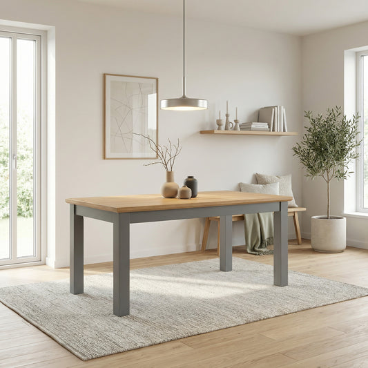 Masa Extensibila Alpina Graphit Matt, Vopsit Gri, Furniruit, 180/235 x 90 x 77 Cm