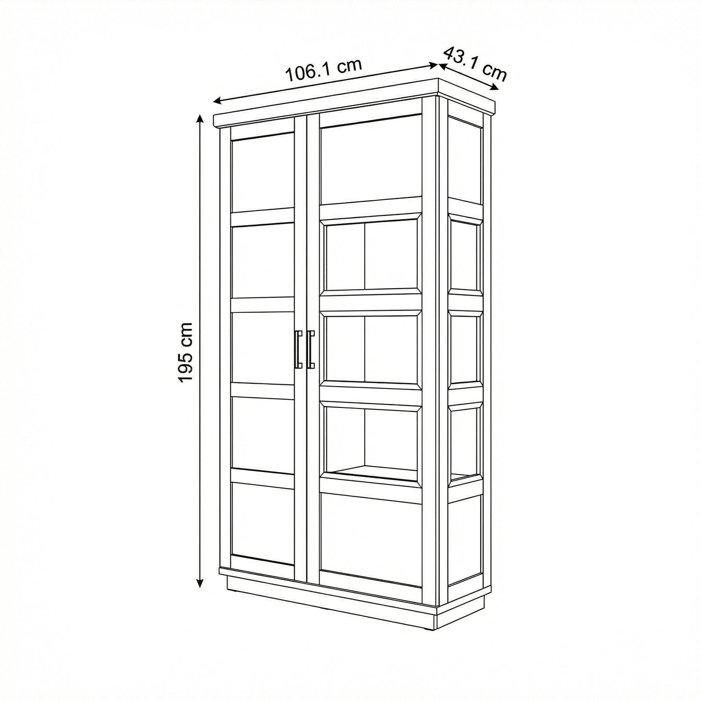 Vitrina Alpina Cu 1 Usa Si 1 Sertar, Furniruit, Vopsit, Alb Si Natur, 105 Cm