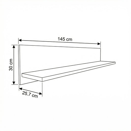 Polita Alpina Alb, Furniruita, 145 Cm