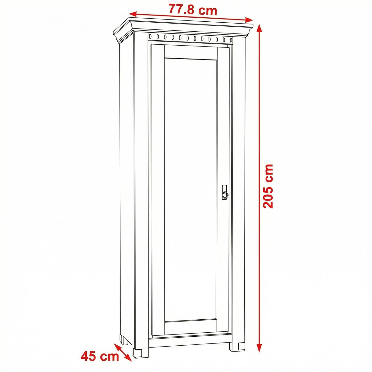 dulap-saint-tropez alb 77.8 cm