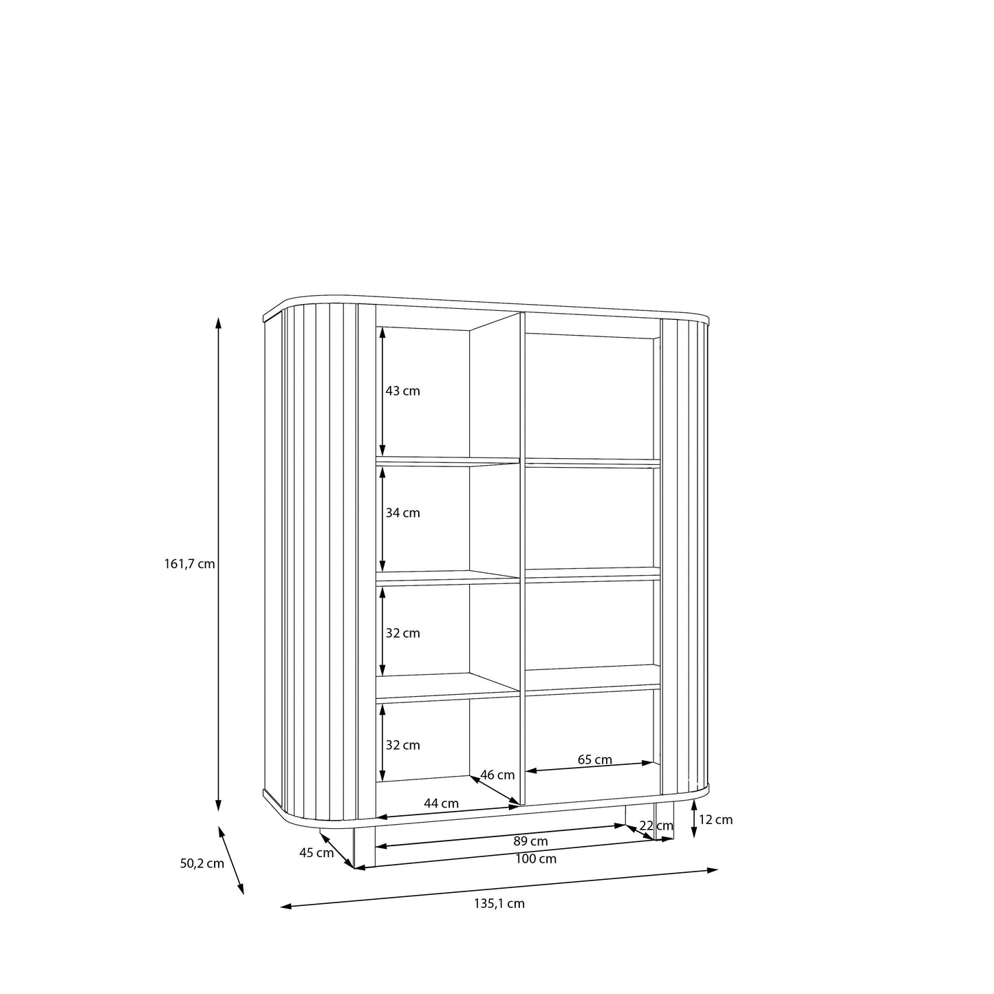 Comoda Bar Cu 2 Usi Forest, 135.1 Cm
