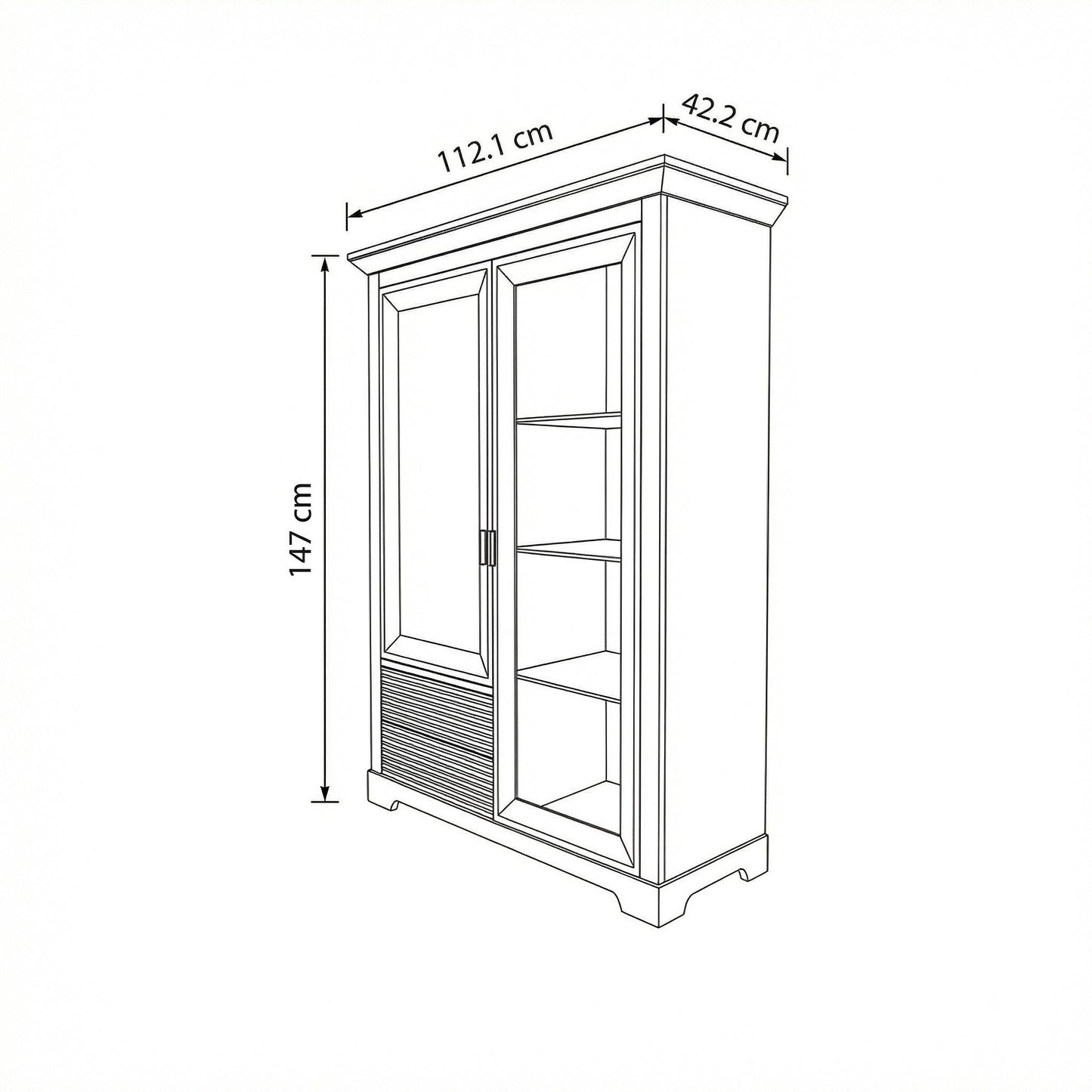 Comoda Bar Verona Kashmir Latime 112.1 cm, Alb, Mobila Living, Sertare Push To Open, Inchidere Silentioasa Usi