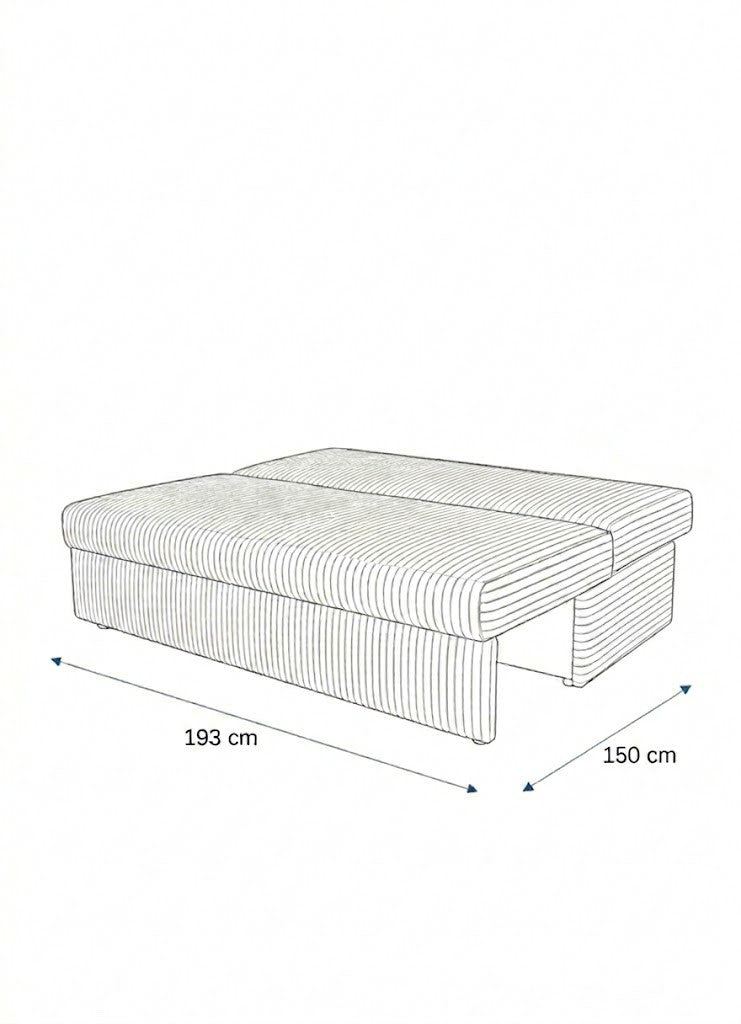 Canapea Extensibila Milo, 3 Locuri, 194 Cm gri cu lada