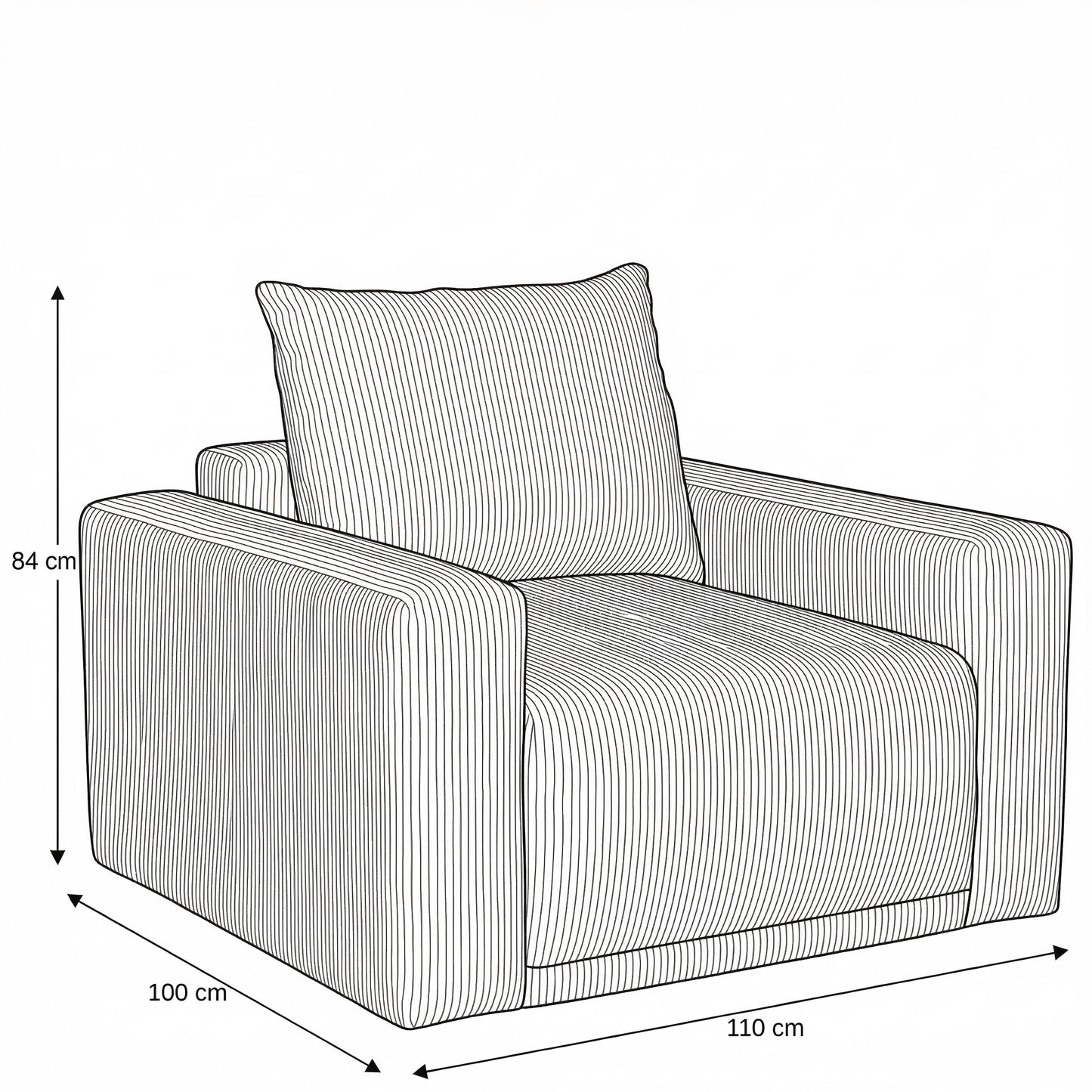 Fotoliu fix Otis, 110 Cm burgundy deschis