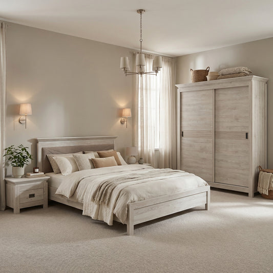 set-dormitor-casablanca-loft-dulap-de-150-cm-2-noptiere 160 x 200 cm #variant:160-x-200-cm