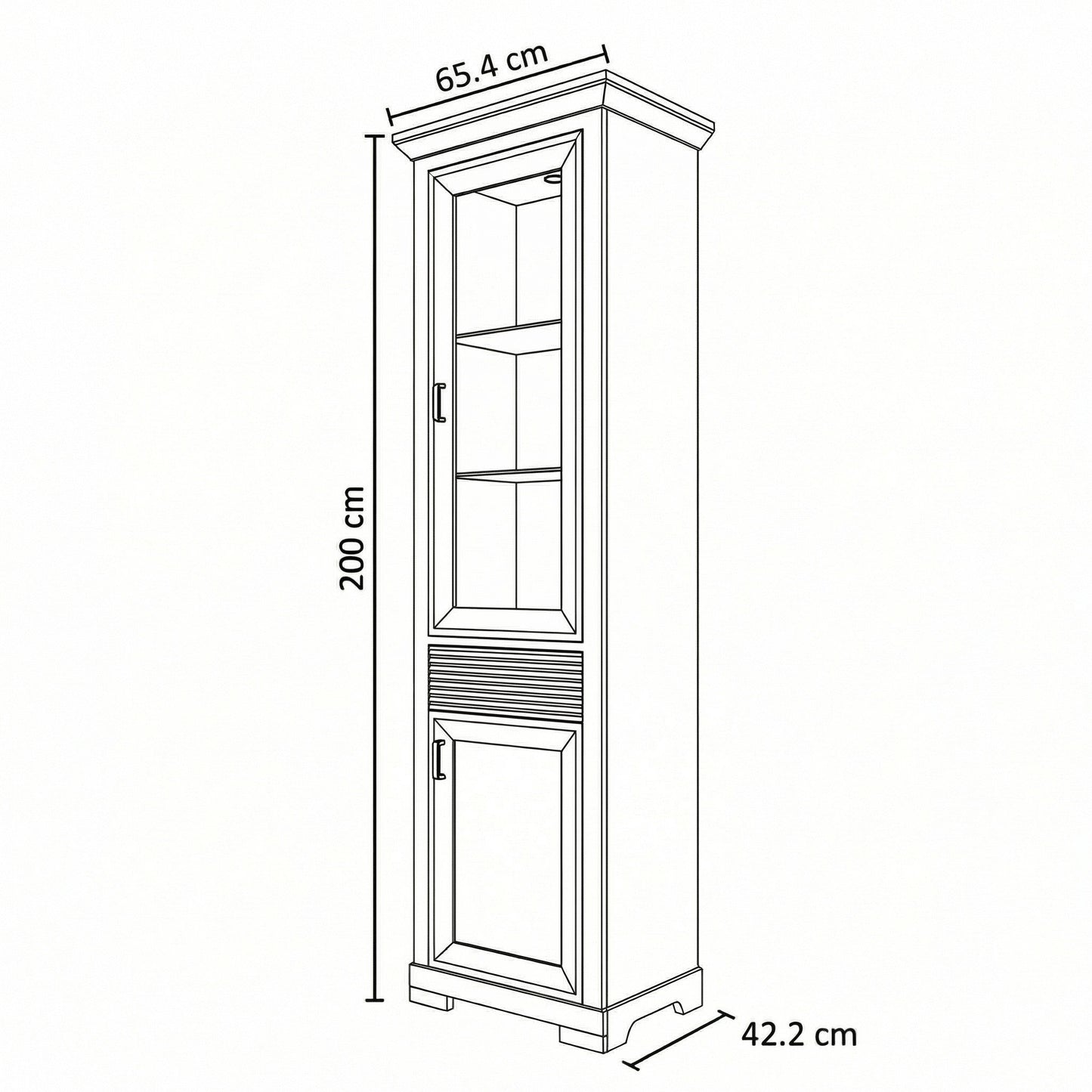 Vitrina Cu 2 Usi Si 1 Sertar Verona Kashmir, 65.4 Cm