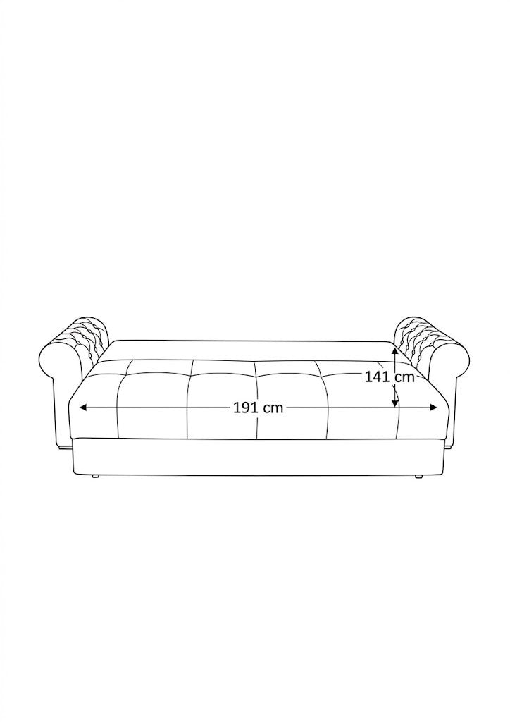 Canapea Extensibila Trendy, 3 Locuri, 243 Cm crem cu lada