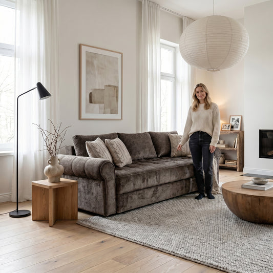 Canapea Extensibila Venezia, 3 Locuri, Lada Depozitare, Gri, 244 Cm