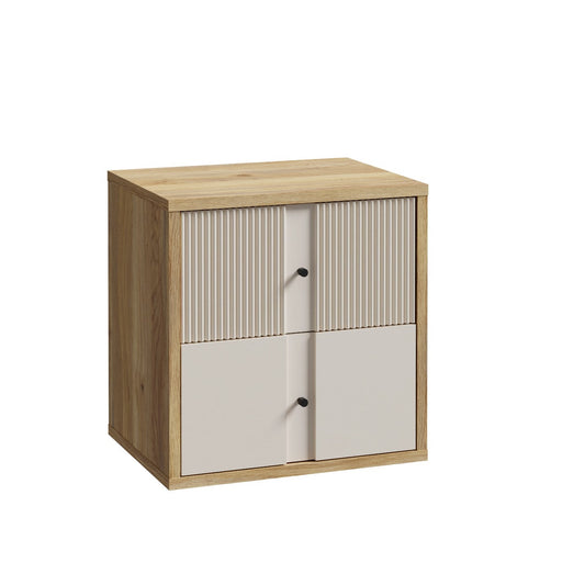 Noptiera 2 Sertare Ronin, Stejar Mauvella Si Sand, 54.8 Cm