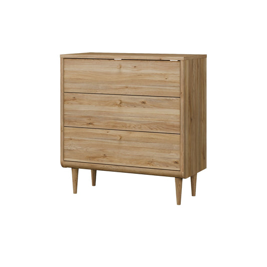 Comoda Japanki 3 Sertare, Stejar Mauvella, 87.1 Cm
