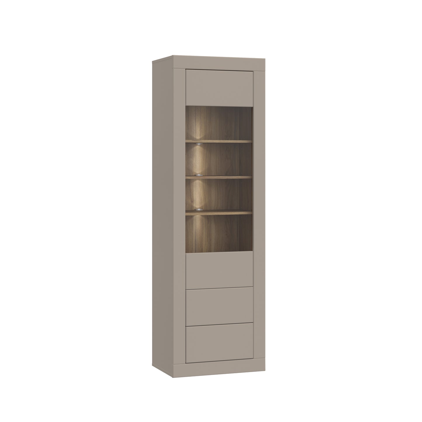 Vitrina Mica Loftking, Mauvella oak Si Taupe, 61.3 Cm