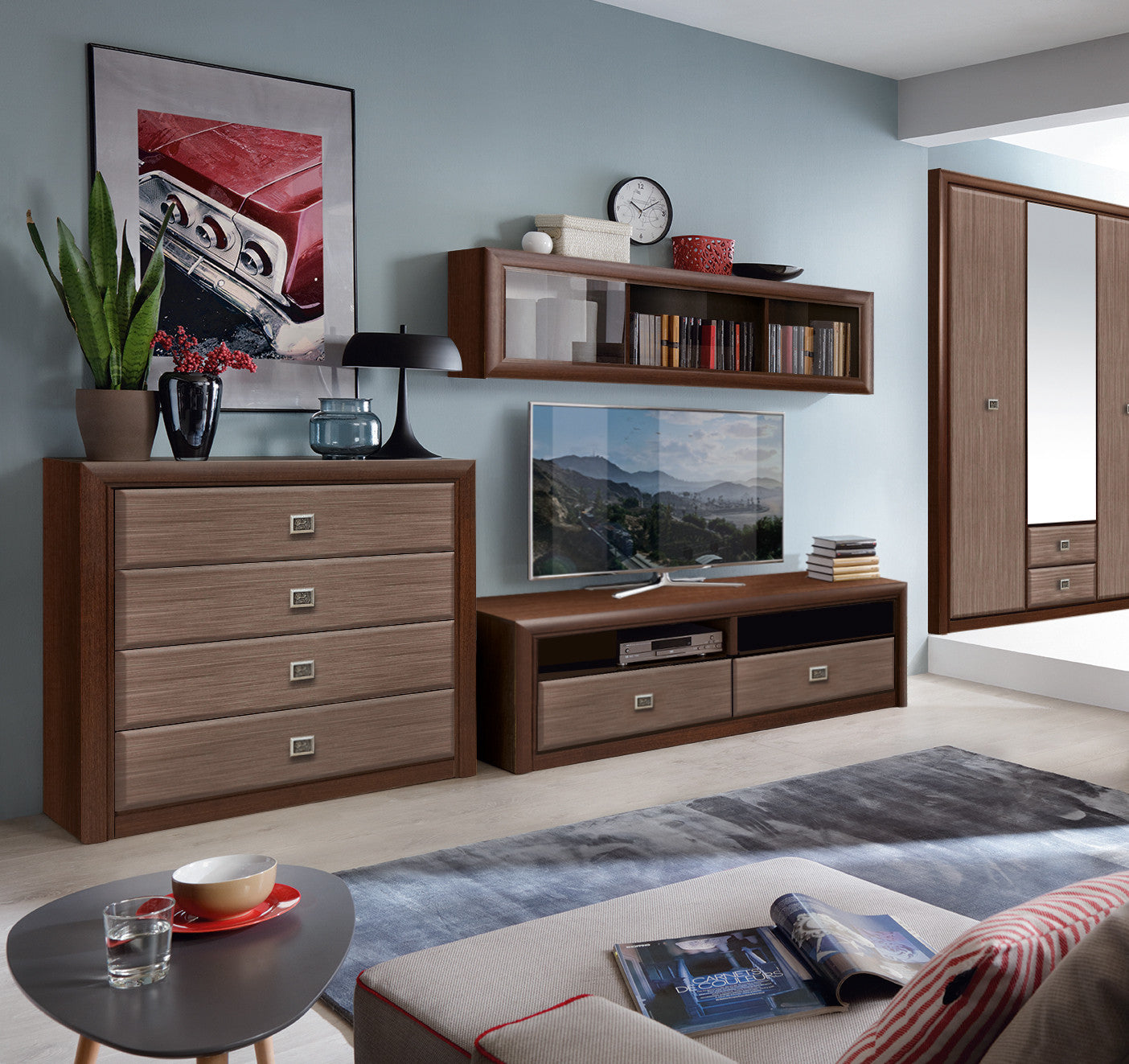 Comoda 4 Sertare Korona Wenge Magia, 135 Cm