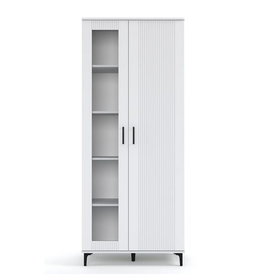 Vitrina Inalta Loren, Vopsit Alb 84 Cm