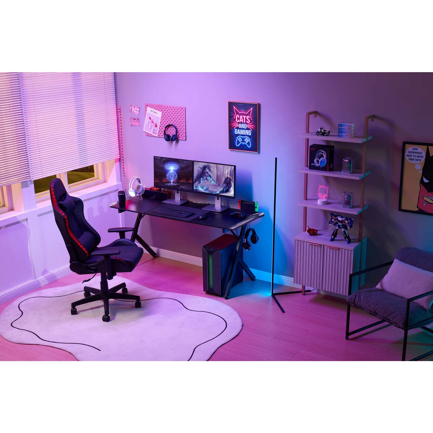 Birou Gaming Lord Negru 160 x 60 x 76 Cm