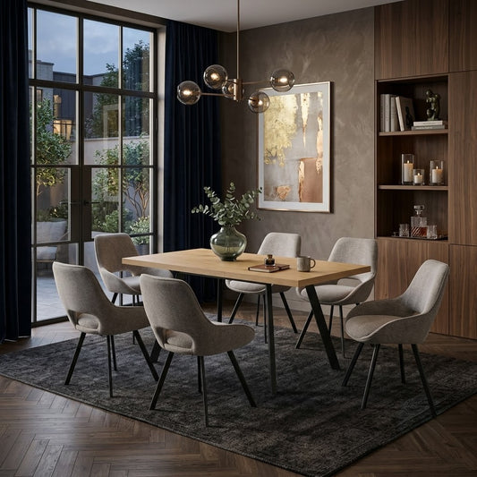 Masa Komon Extensibila Stejar Si Negru 120-160 x 80 x 75 Cm