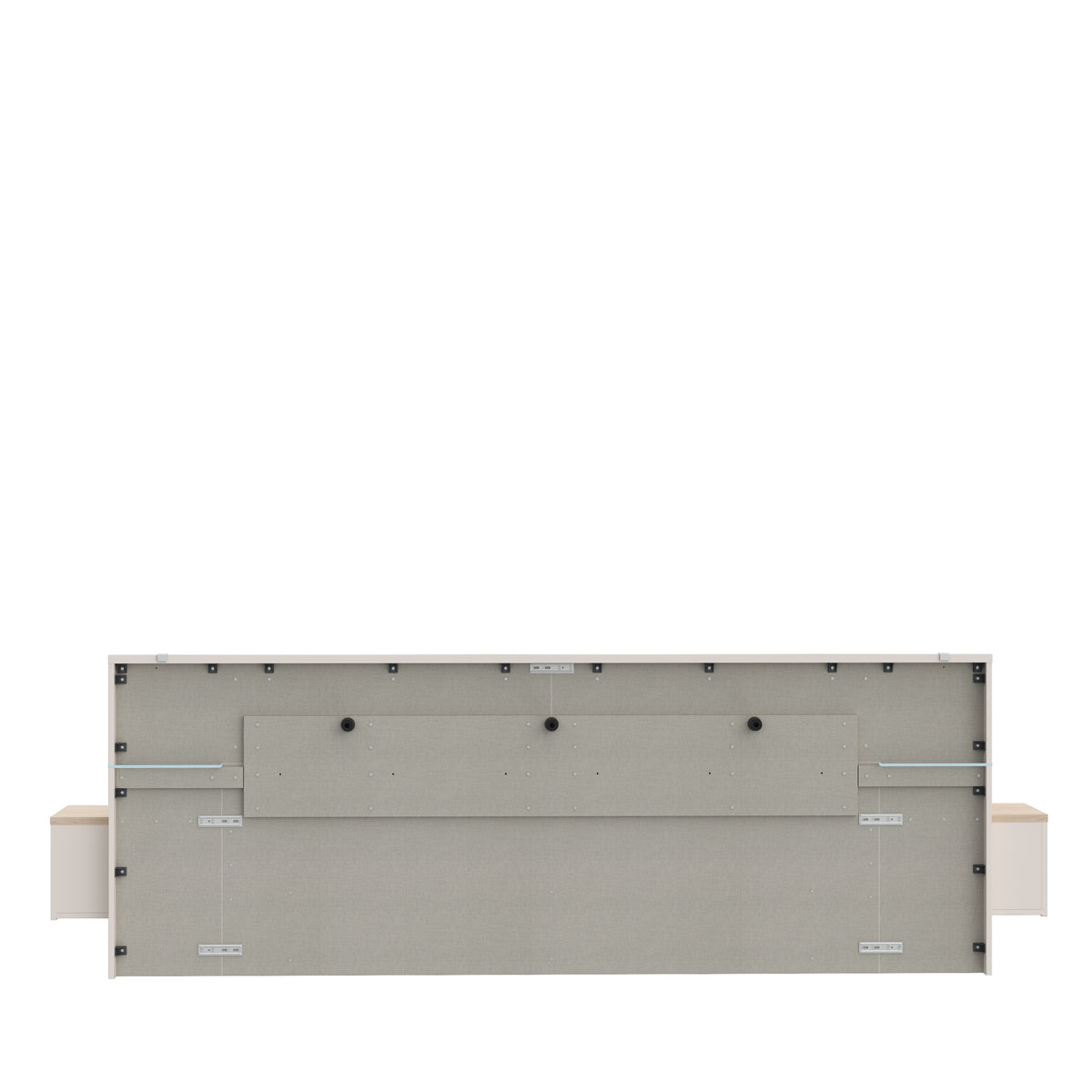 Pat Cu Noptiere Pineapple, Somiera Rabatabila, Cu LED, Riva Oak Si Sand 180 x 200 cm