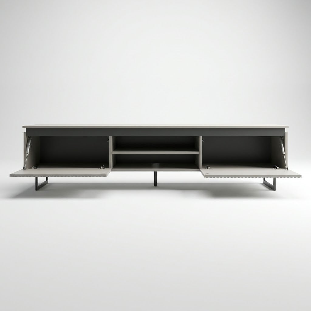 Comoda Tv Destiny Cu 2 Usi, Gri, 210 Cm