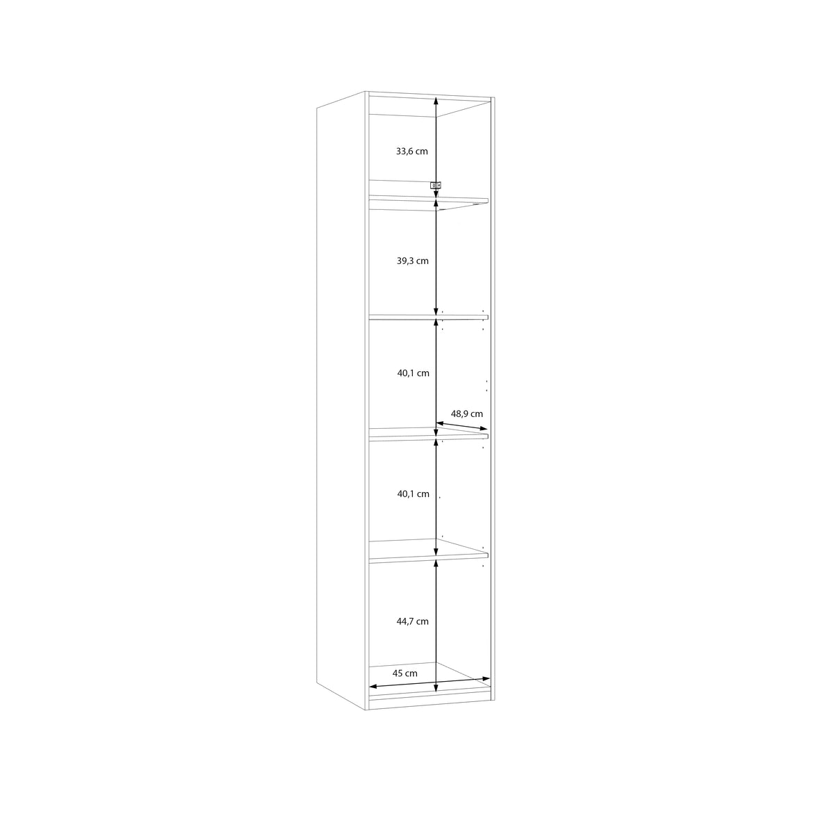 Dulap 1 Usa Pineapple, Cu Polite, Riva Oak Si Sand, 48 Cm