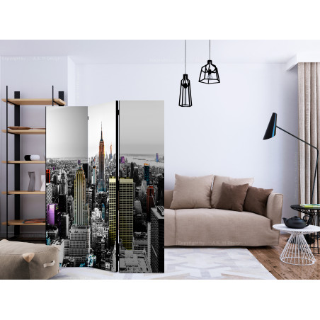 Paravan Iridescent Skyscrapers [Room Dividers] 135 cm x 172 cm-01
