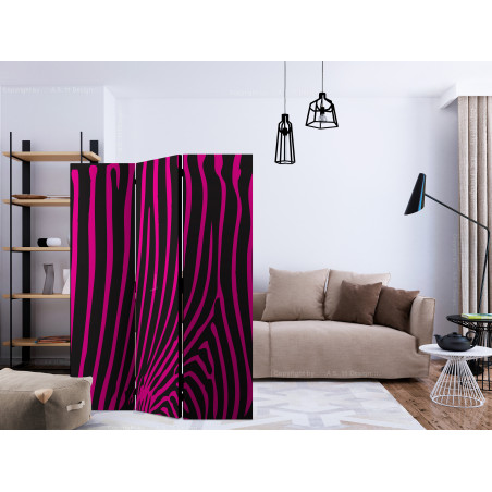 Paravan Zebra Pattern (Violet) [Room Dividers] 135 cm x 172 cm-01