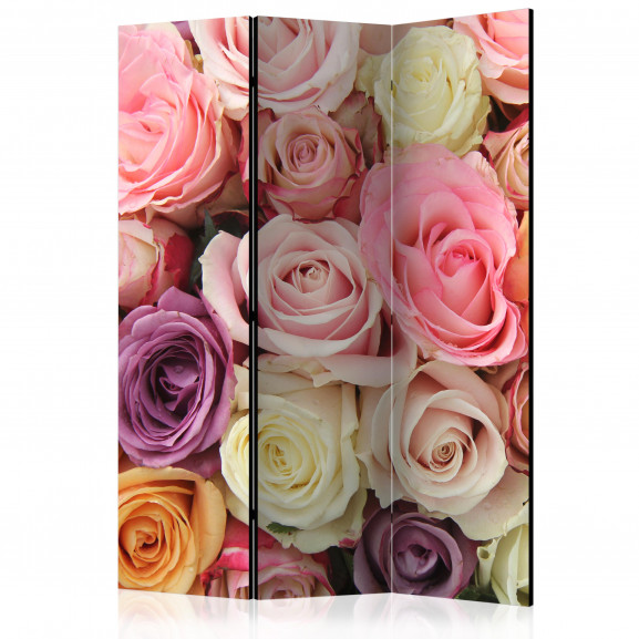 Paravan Pastel Roses [Room Dividers] 135 cm x 172 cm