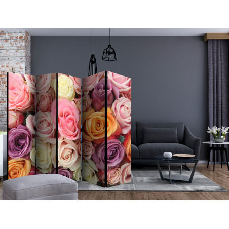Paravan Pastel Roses Ii [Room Dividers] 225 cm x 172 cm-01