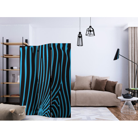 Paravan Zebra Pattern (Turquoise) [Room Dividers] 135 cm x 172 cm-01