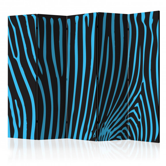 Paravan Zebra Pattern (Turquoise) Ii [Room Dividers] 225 cm x 172 cm